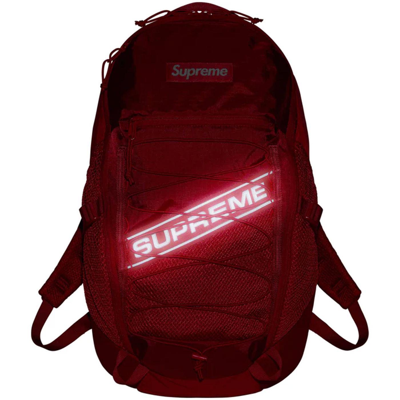 Red best sale backpack supreme