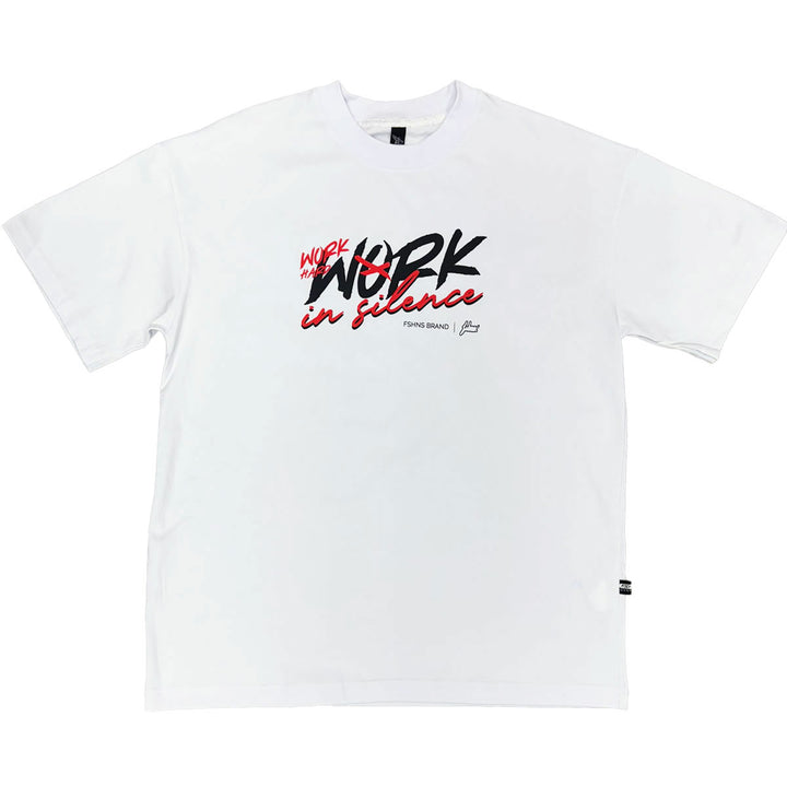 Work In Silence Oversize Tee (White)