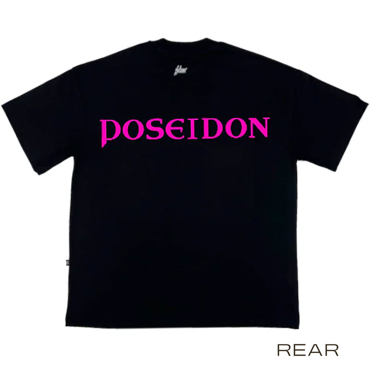 Poseidon Logo Oversize Tee (Black / Hot Pink)