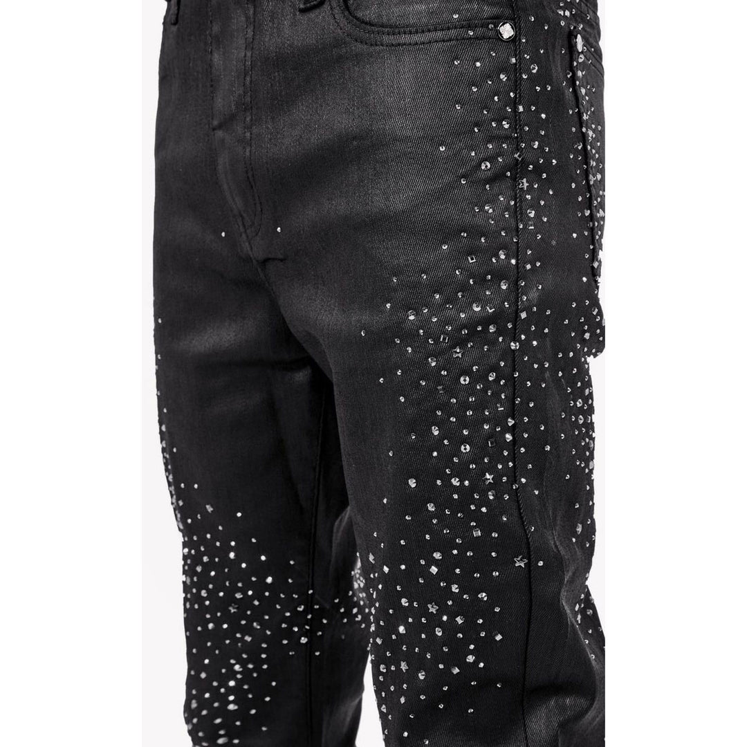 All Black Starry Sky Waxed Denim