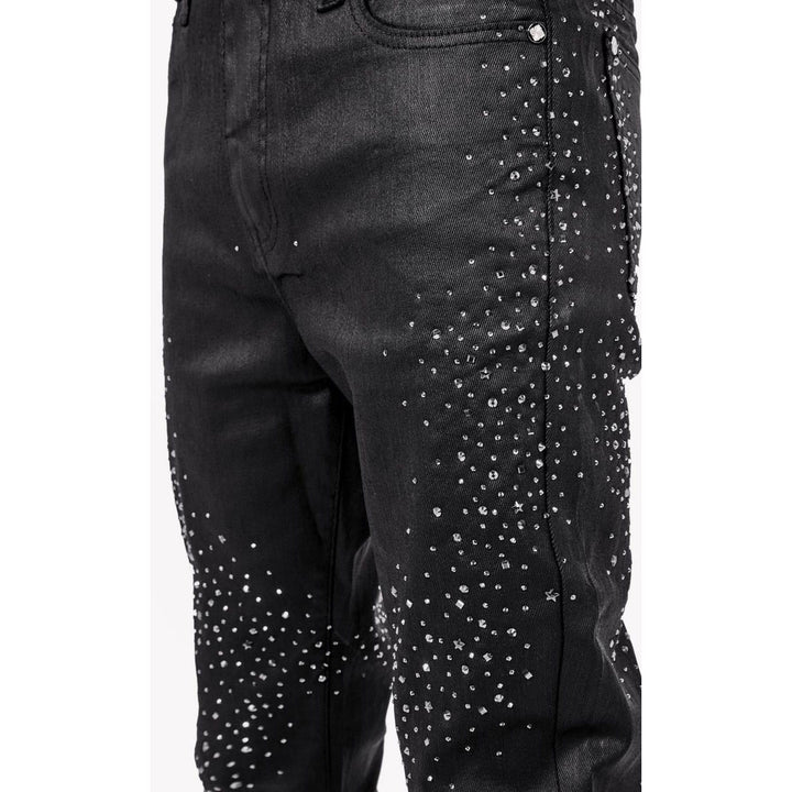 All Black Starry Sky Waxed Denim