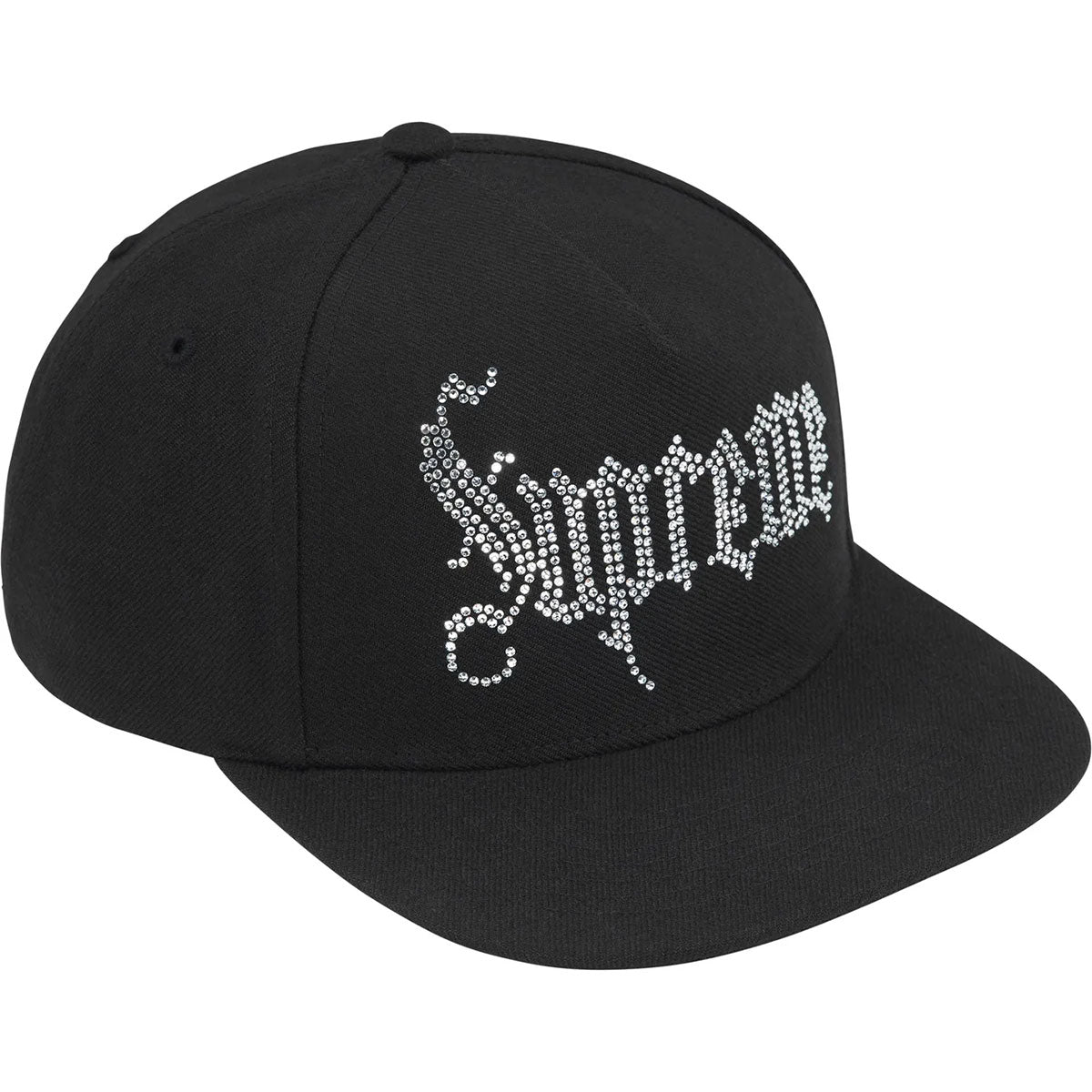 Rhinestone 5 Panel Hat Black Urban Street Wear