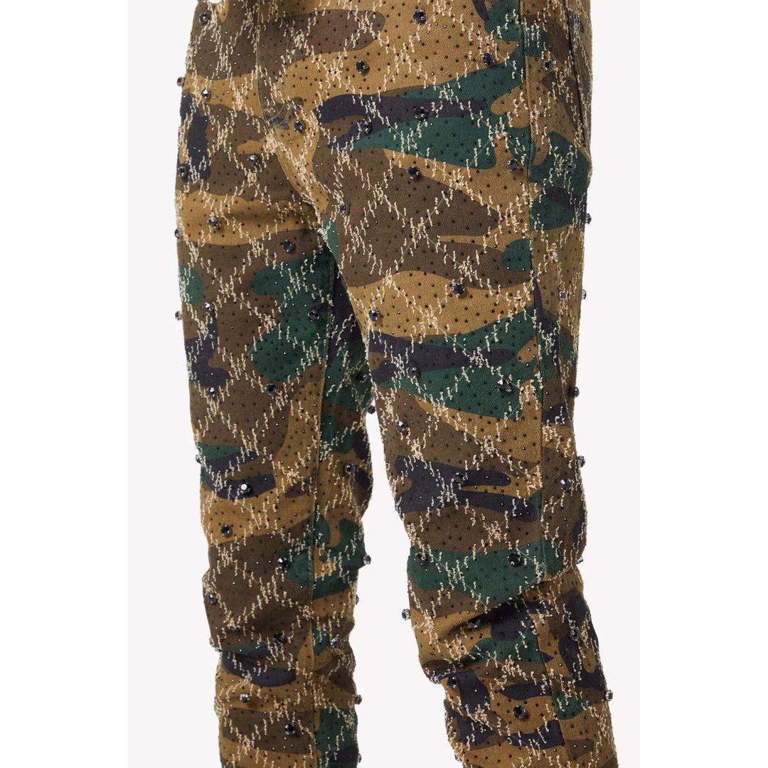 Camo Embellished Denim Pant