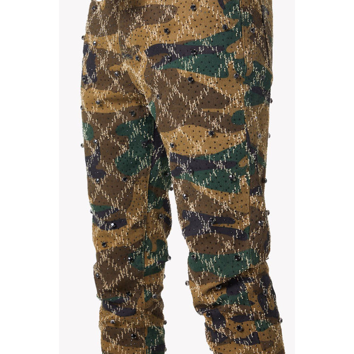 Camo Embellished Denim Pant