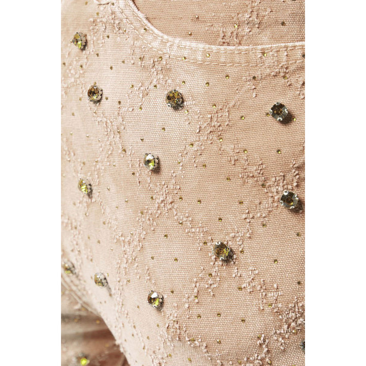 Vintage Khaki Embellished Denim