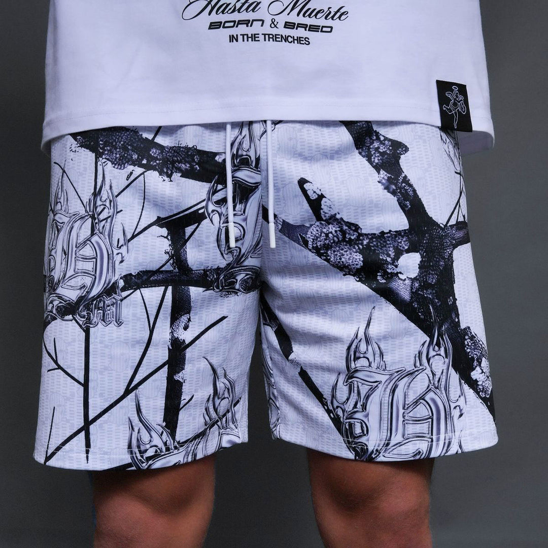 Chrome Camo Shorts (White)