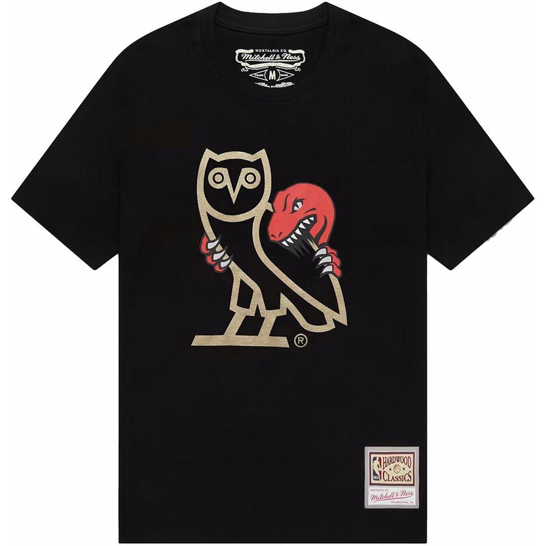 OVO / Mitchell & Ness '95 Raptors OG Owl T-Shirt (Black)