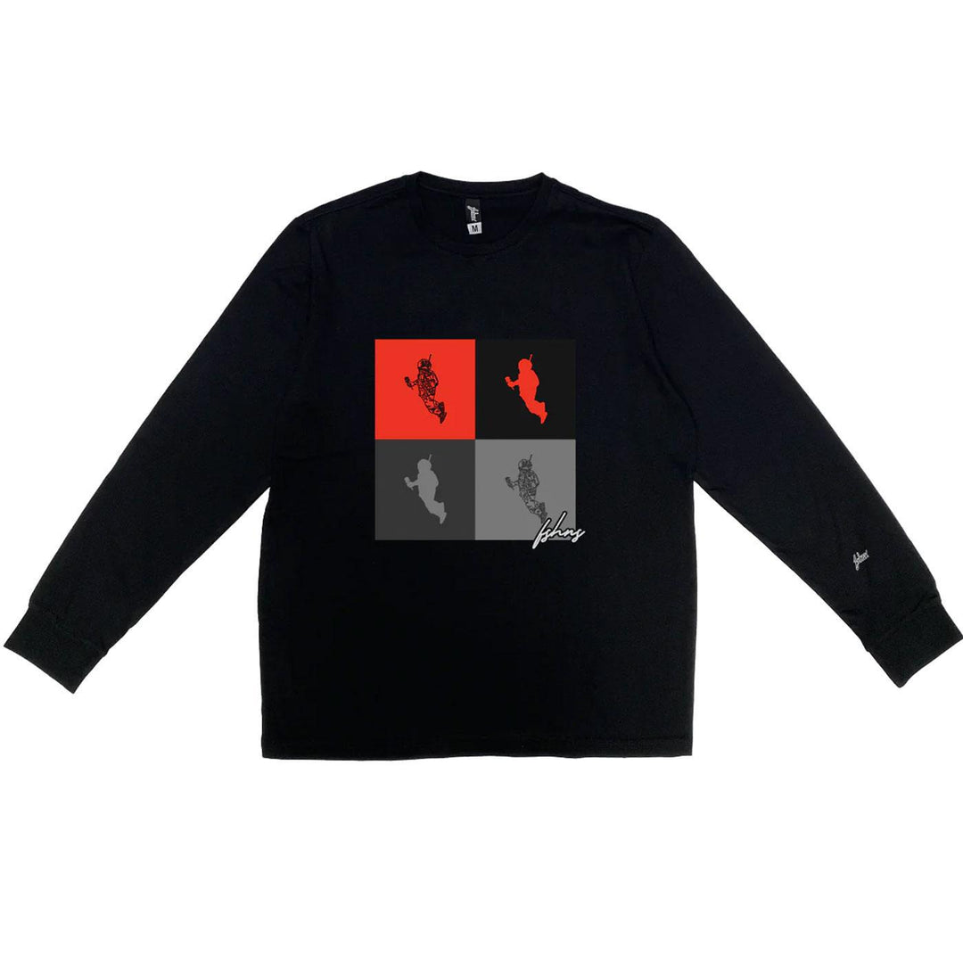 Astrospace The Box Long Sleeve Tee (Black/Grey/Red)
