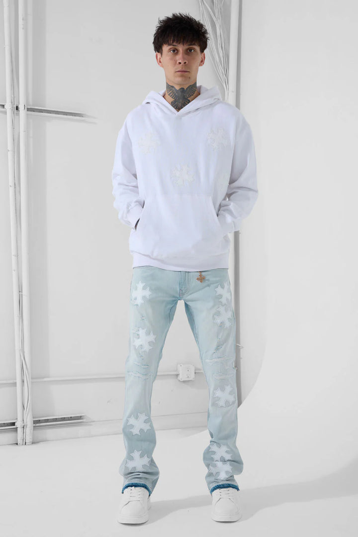 Super Skinny Stacked Eden Denim (Iced White)