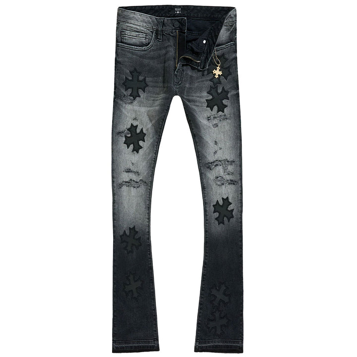 Super Skinny Stacked Eden Denim (Black Shadow)