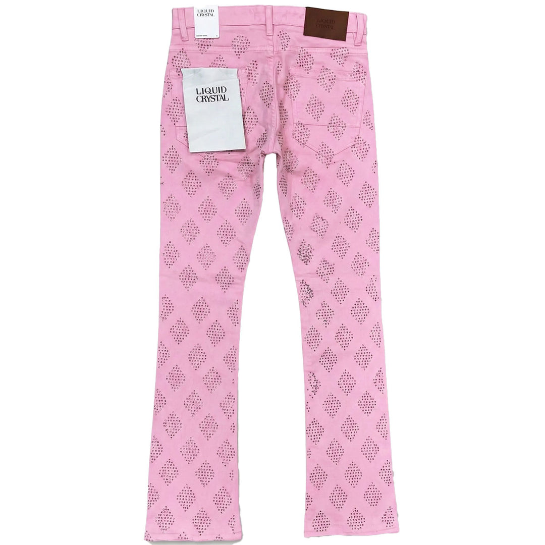 Rhinestone Stacked Denim (Pink)