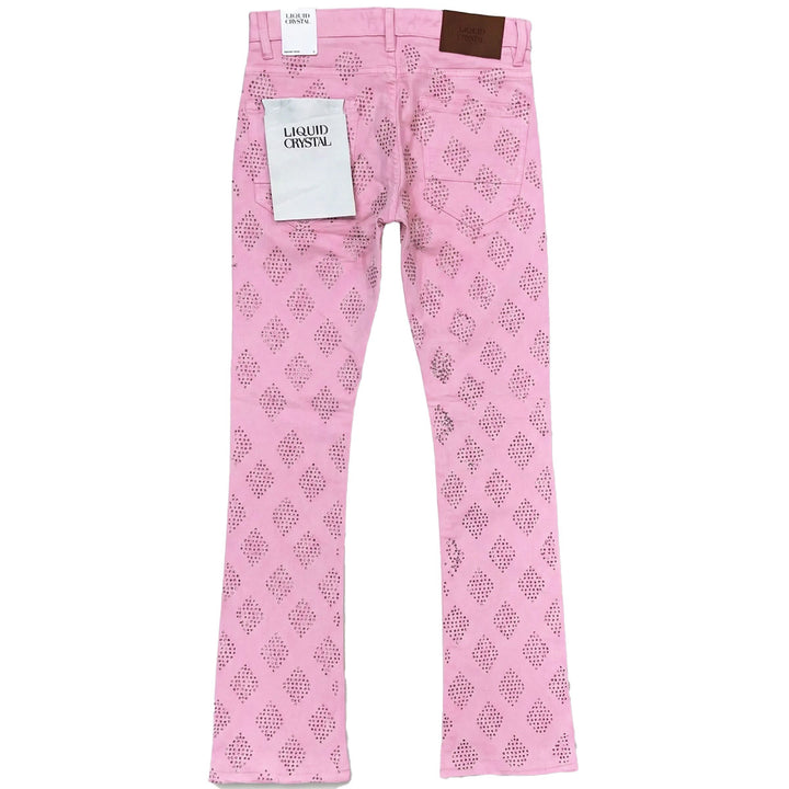 Rhinestone Stacked Denim (Pink)