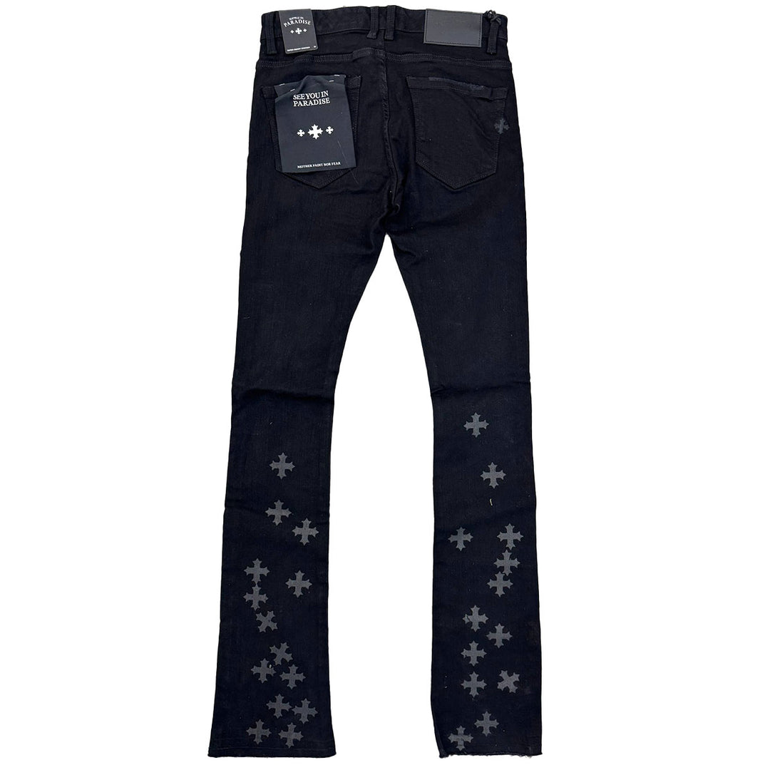 Super Skinny Stacked Paradise Denim (Black)