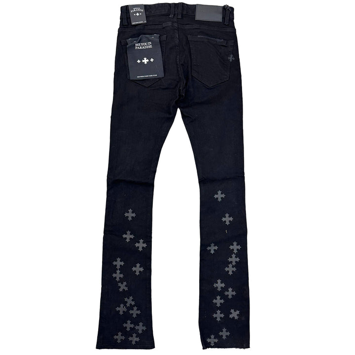 Super Skinny Stacked Paradise Denim (Black)