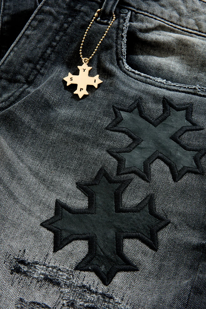 Super Skinny Stacked Eden Denim (Black Shadow)