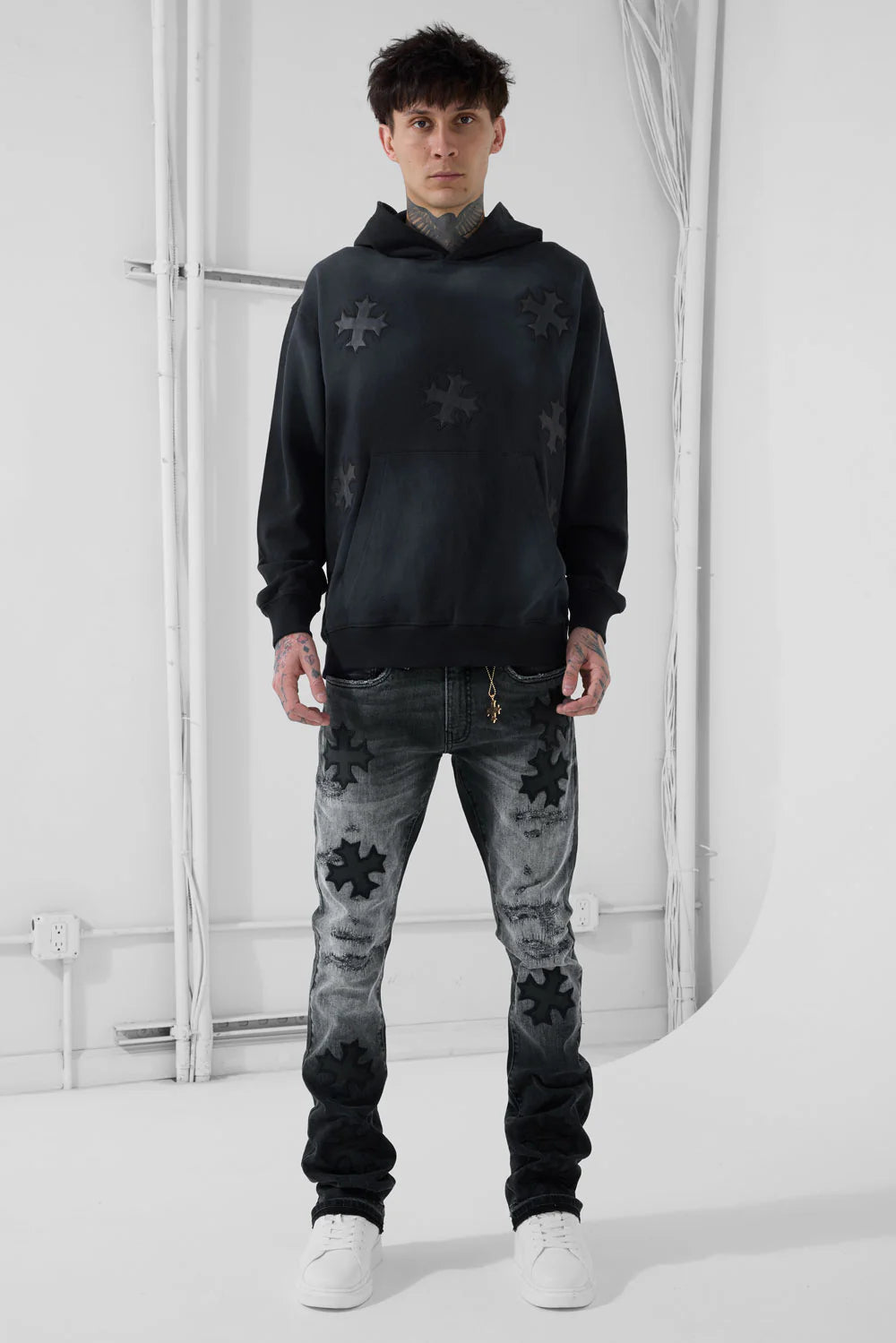 Super Skinny Stacked Eden Denim (Black Shadow)