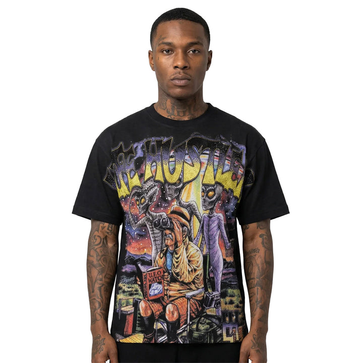 Aliens Rhinestone Tee (Black)