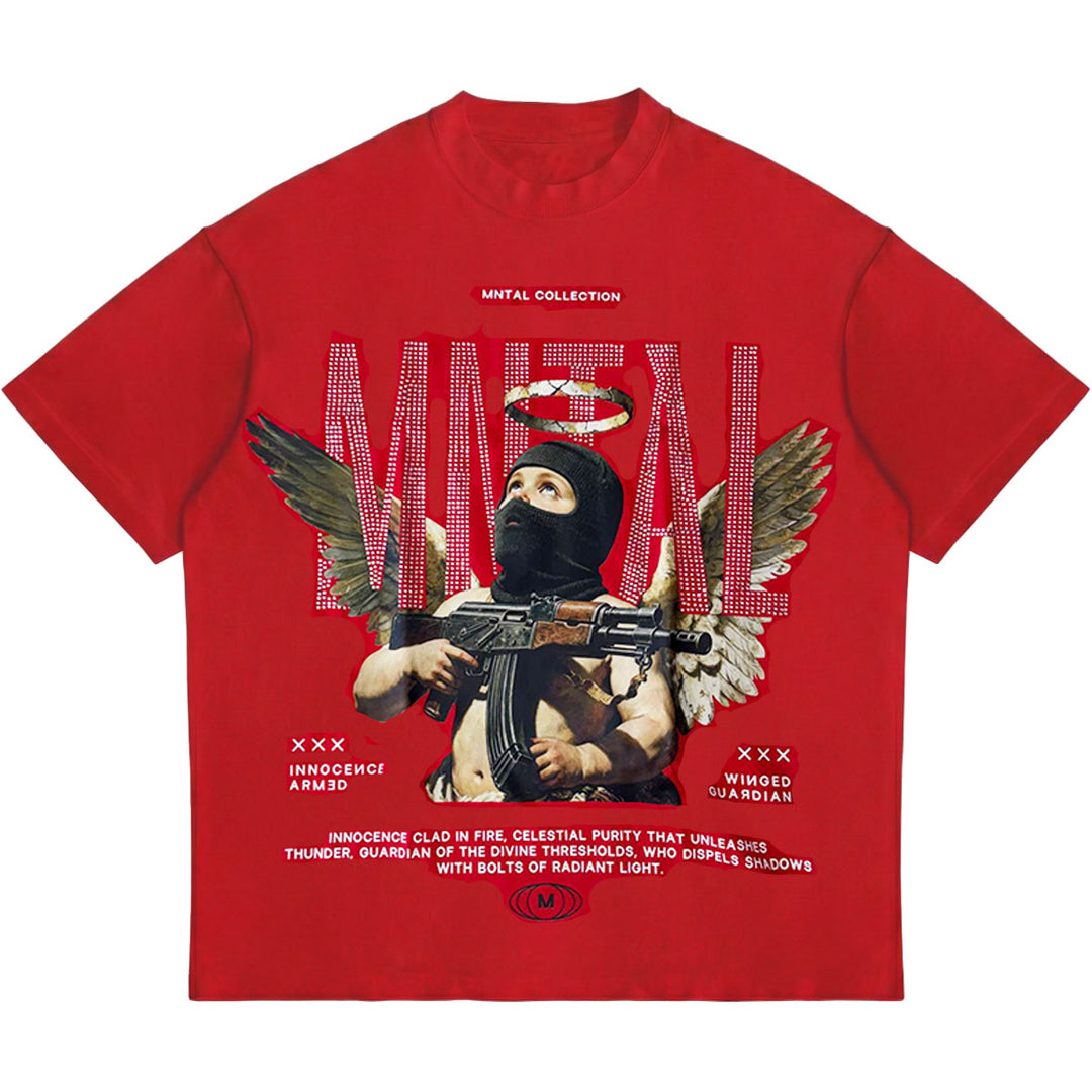 AK Angel Rhinestone Tee (Red)