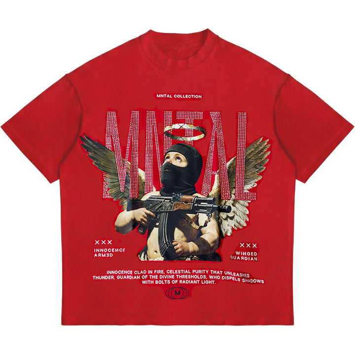 AK Angel Rhinestone Tee (Red)