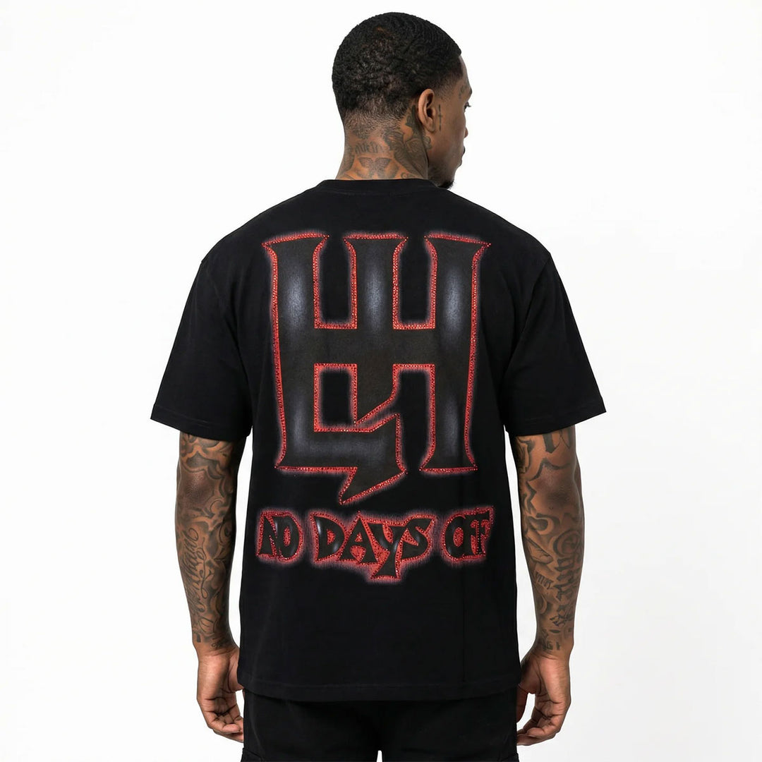 Angry Pitbull Rhinestone Tee (Black)