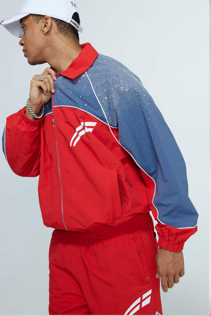 Astral Windbreaker (Cherry / Steel Blue)