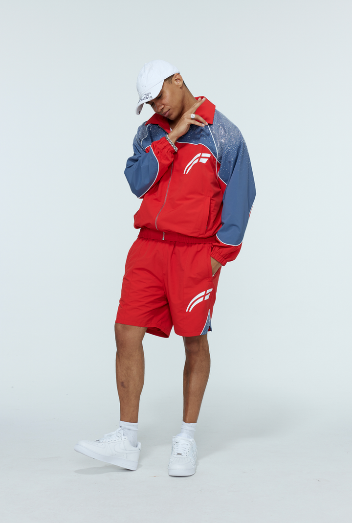 Astral Windbreaker (Cherry / Steel Blue)