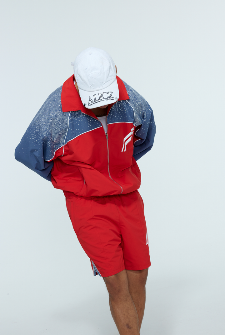 Astral Windbreaker (Cherry / Steel Blue)