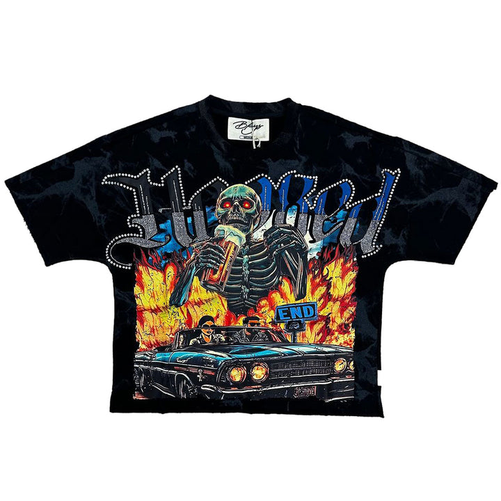 Hooked Cropped Tee (Black)