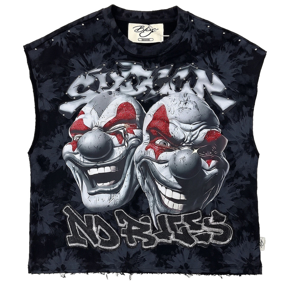 Sinner Club Sleeveless Cropped Tee (Black)