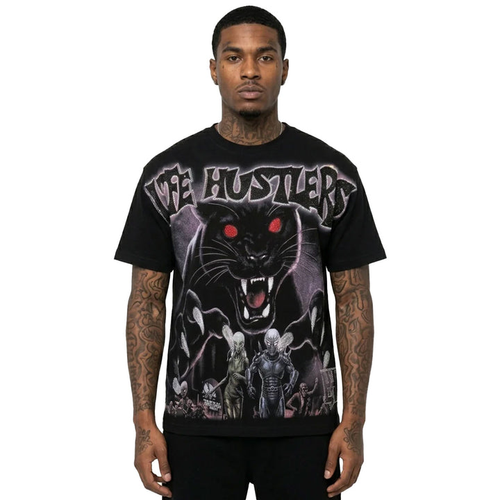 Black Panther Rhinestone Tee (Black)