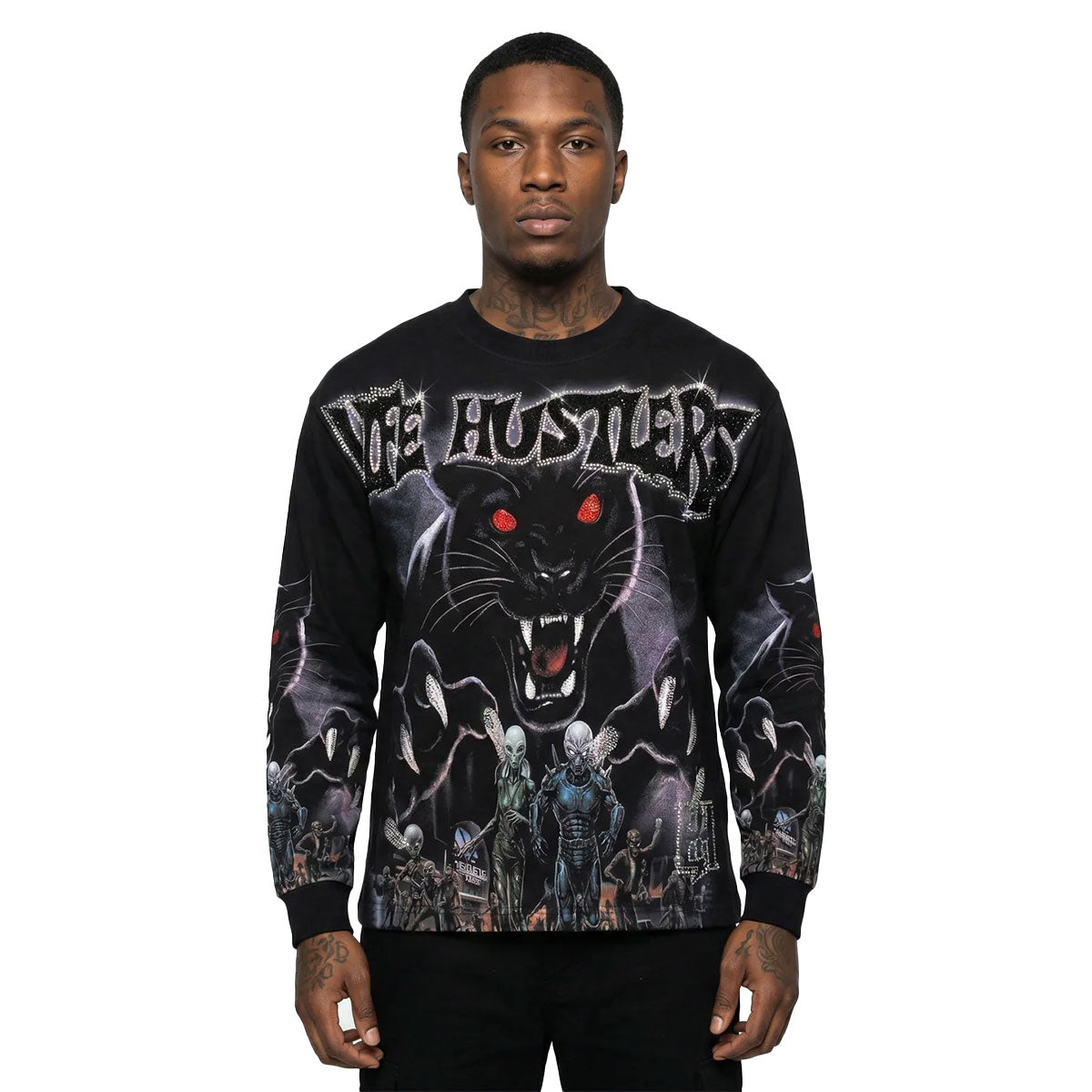 Black Panther Long Sleeve Tee (Black) | Life Hustlers – Urban