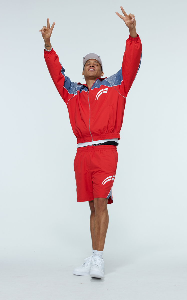 Astral Shorts (Cherry / Steel Blue)