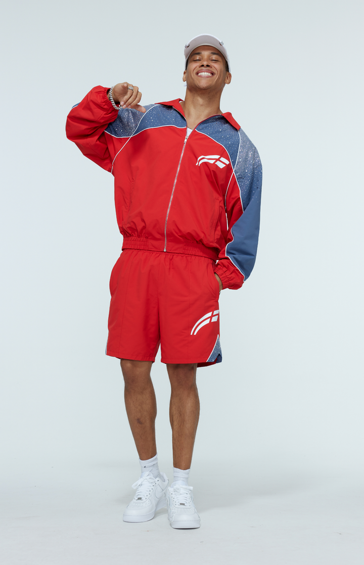 Astral Shorts (Cherry / Steel Blue)