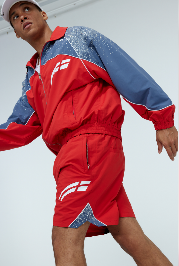 Astral Shorts (Cherry / Steel Blue)