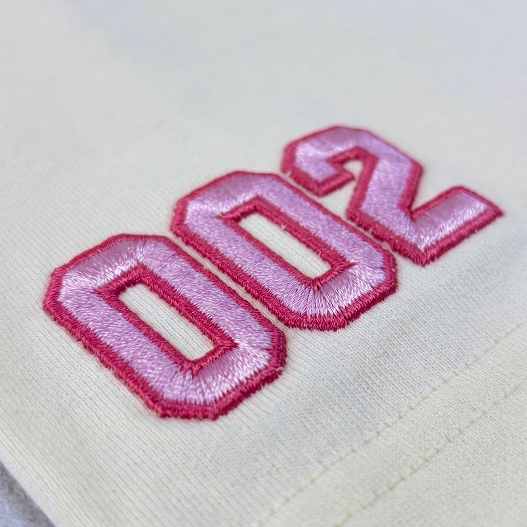 Embroidered M Cropped Tee (Cream)