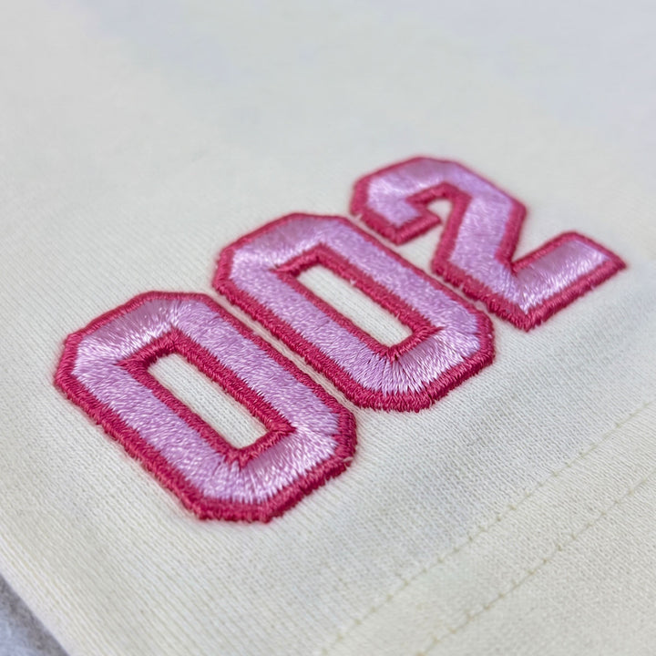 Embroidered M Oversize Tee (Cream)