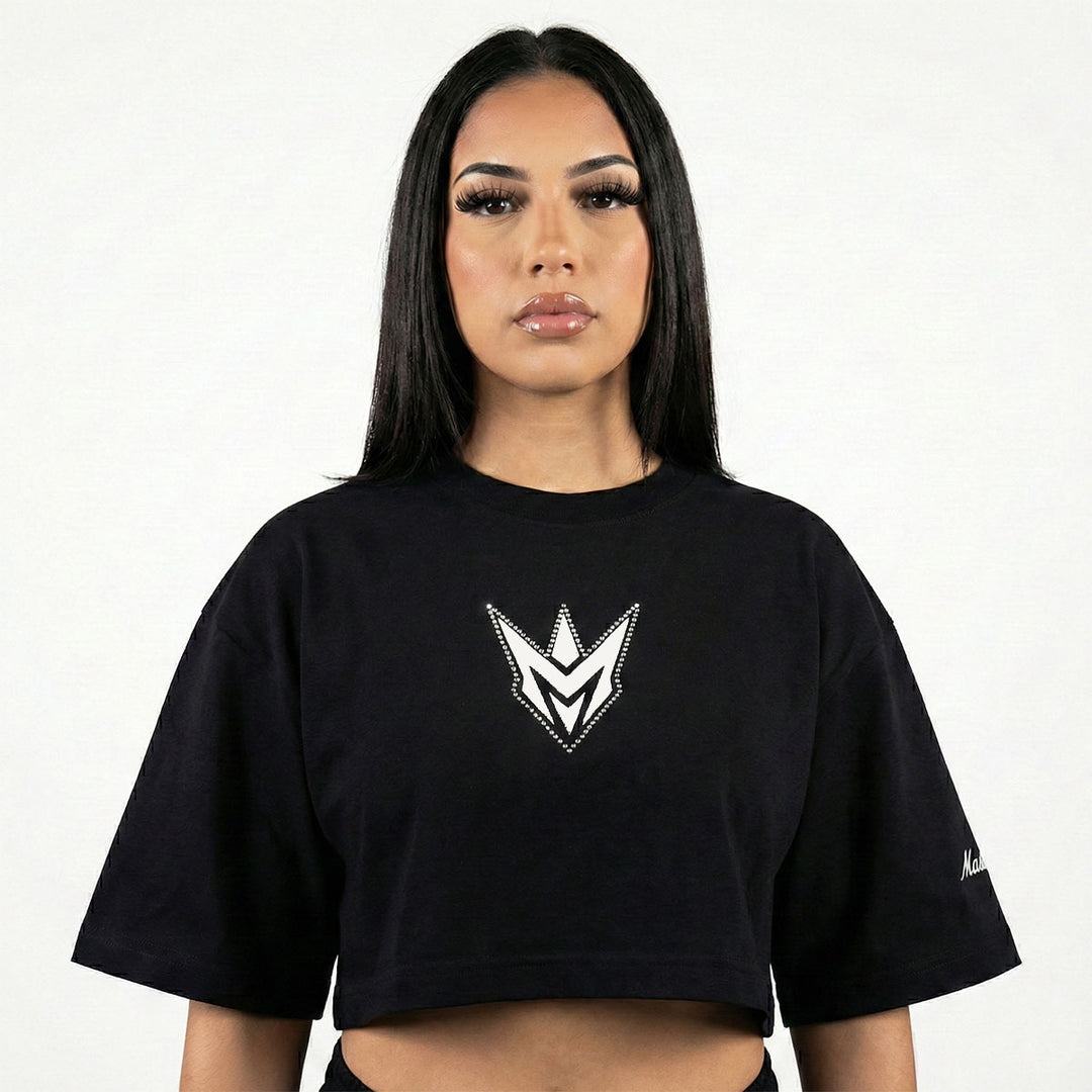 M Spike Cropped Tee (Black)
