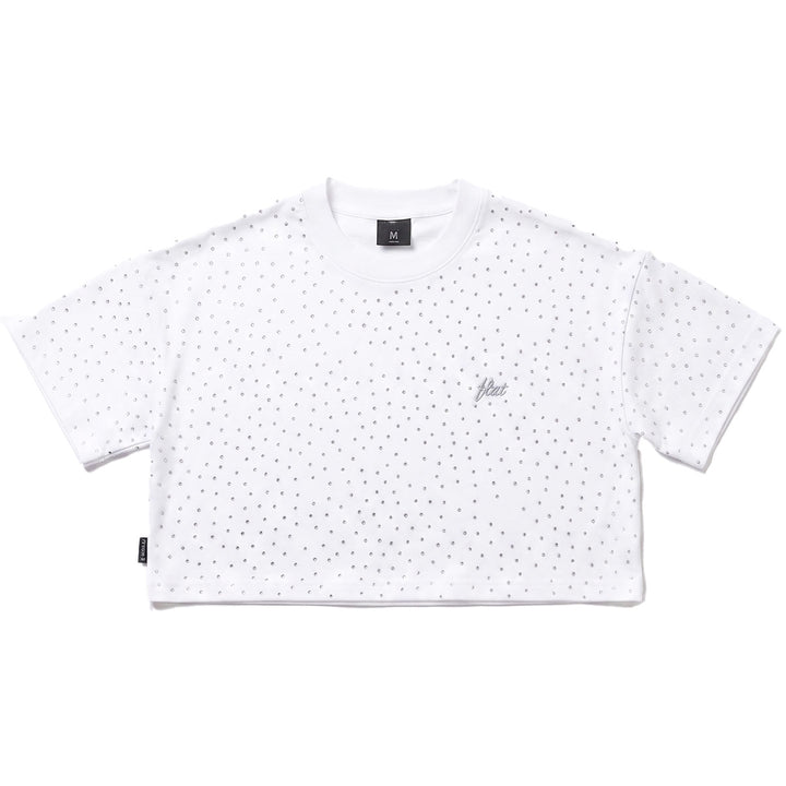 Shining Lady Crop Top Tee (White)