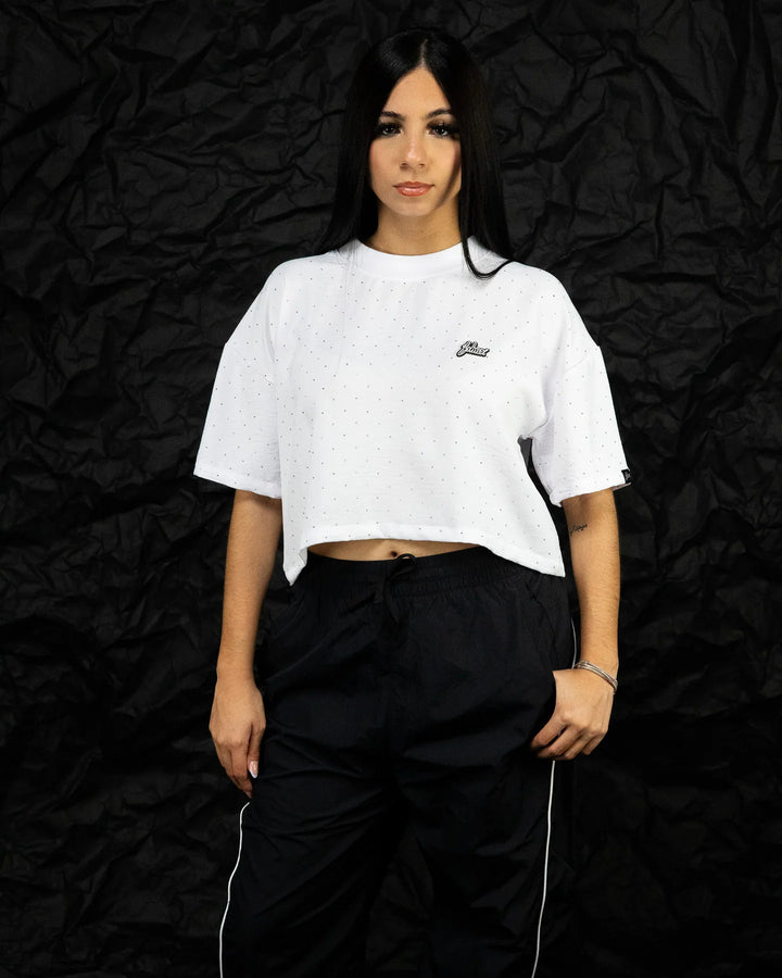 Shining Lady Crop Top Tee (White)