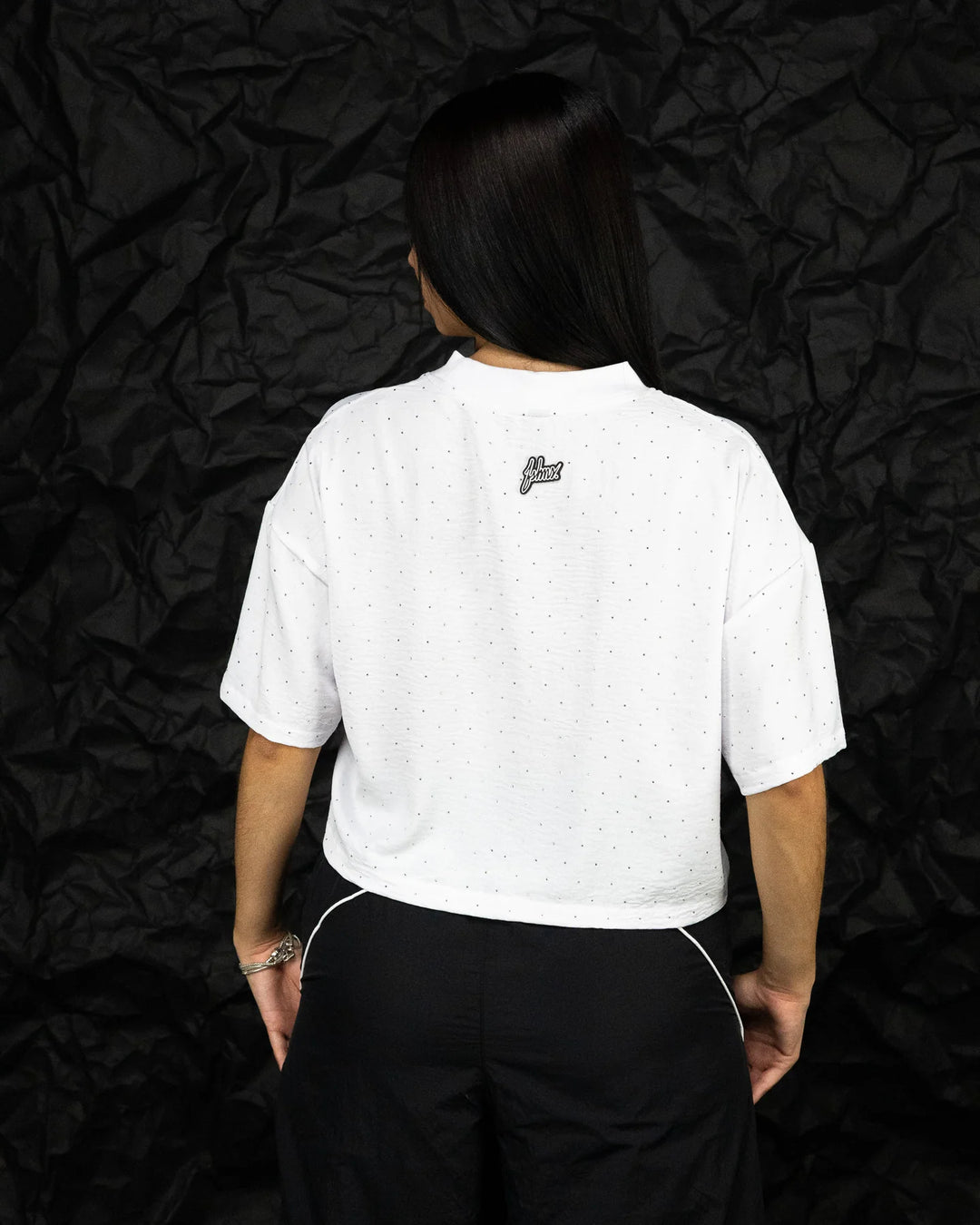 Shining Lady Crop Top Tee (White)