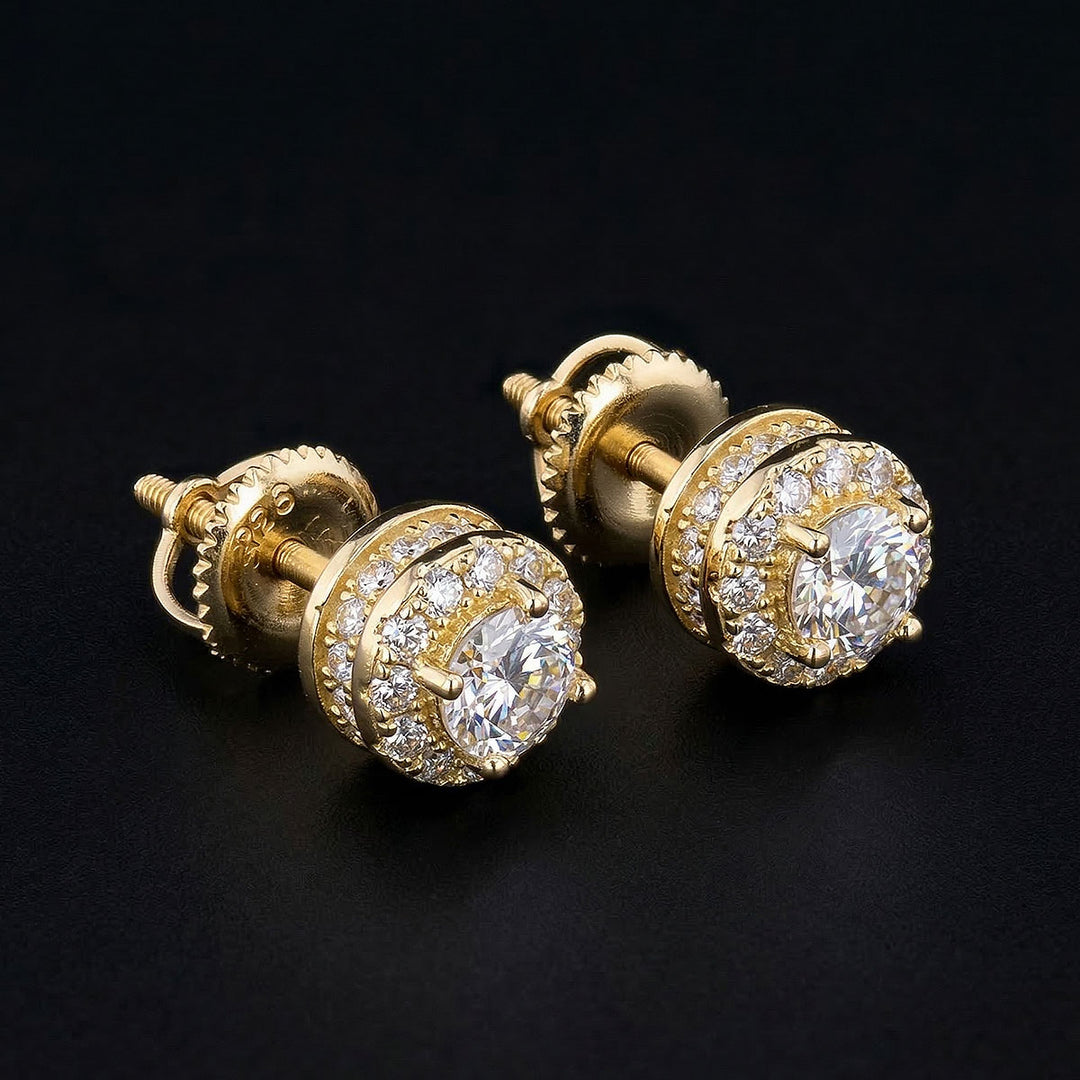 Gold Plated Royal Moissanite Earrings