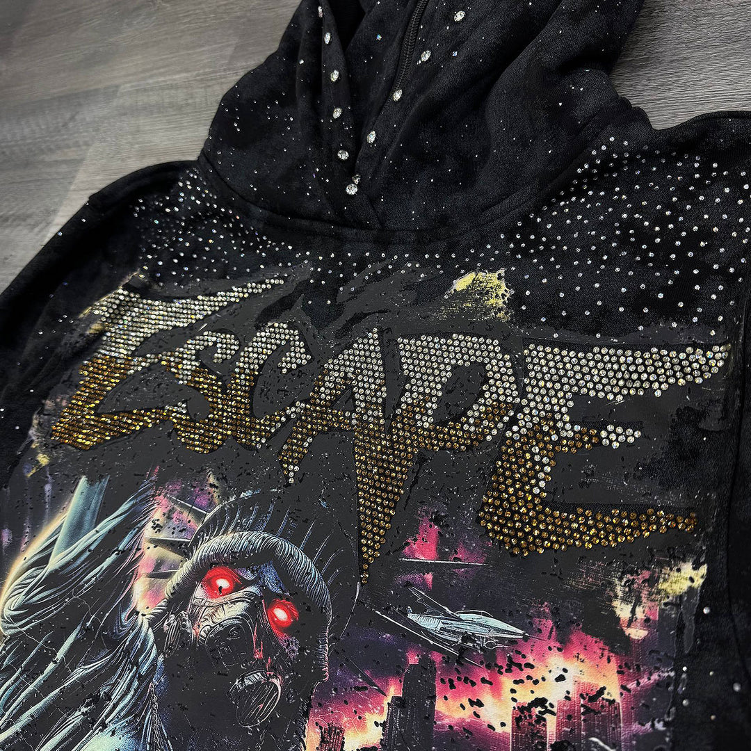 Escape Cropped Hoodie (Black)