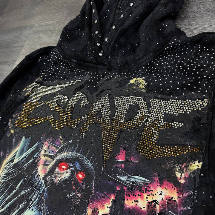 Escape Cropped Hoodie (Black)