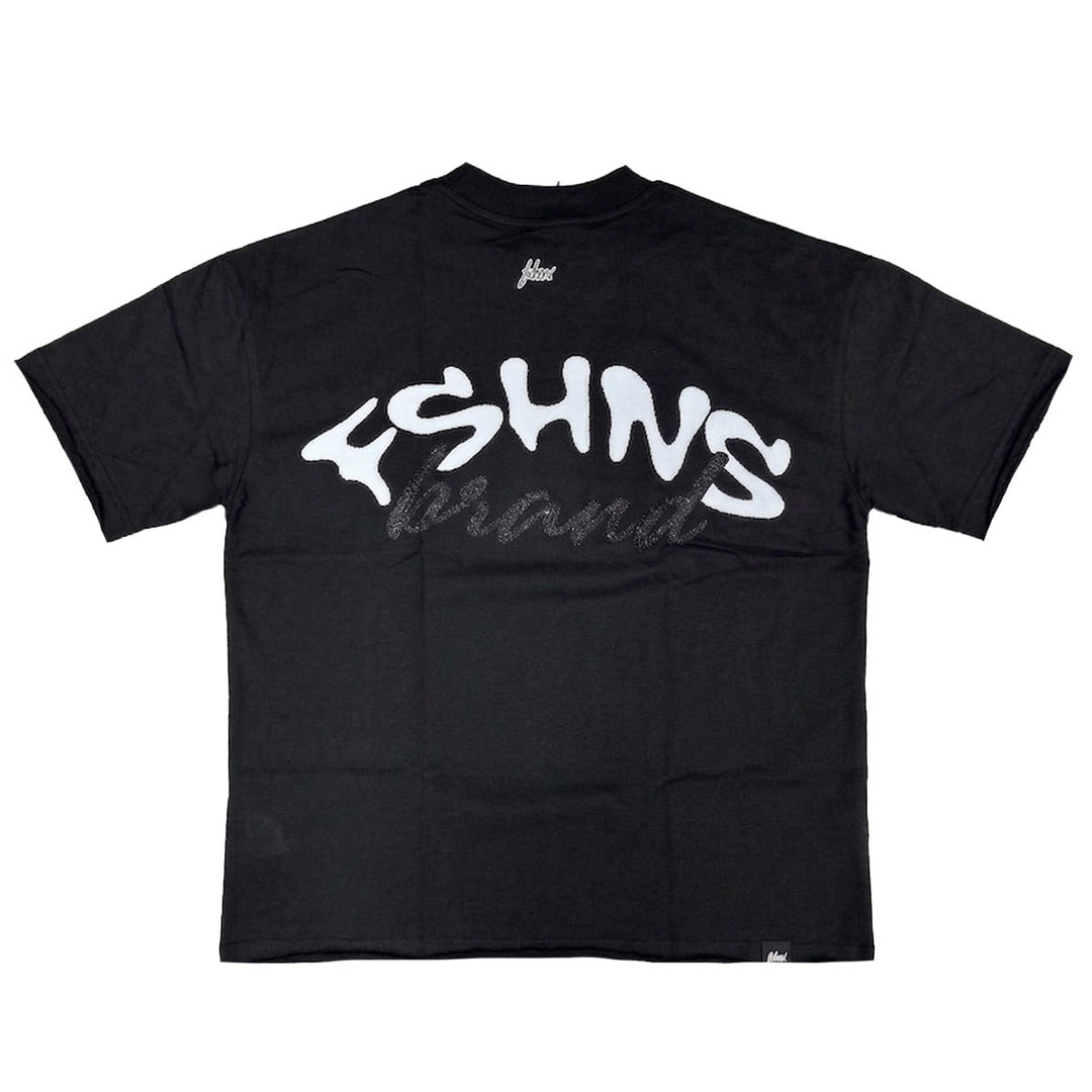 Wavy Glitter Oversize Tee (Black)