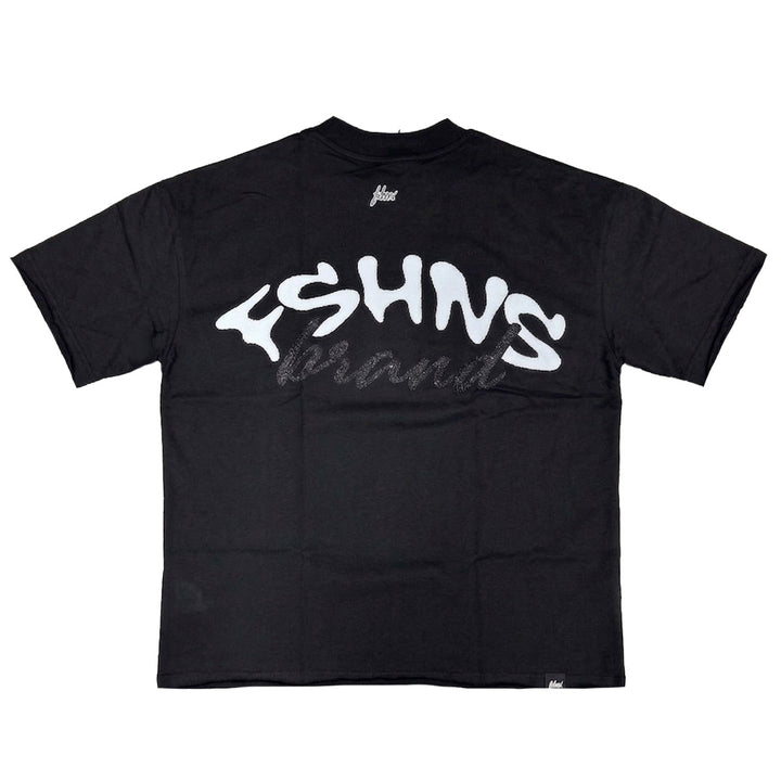 Wavy Glitter Oversize Tee (Black)