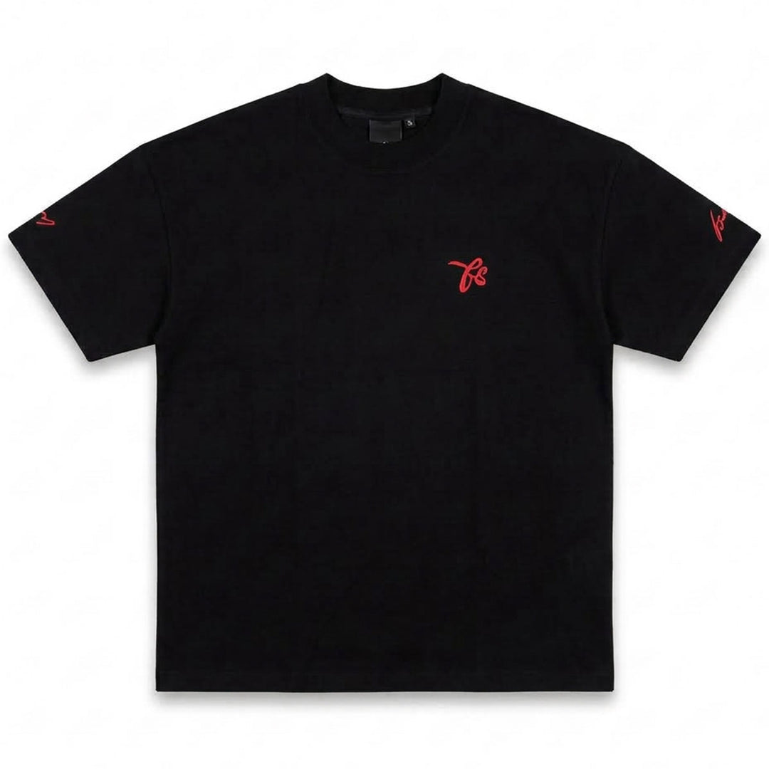 FS Script Oversize Tee (Black/Red)