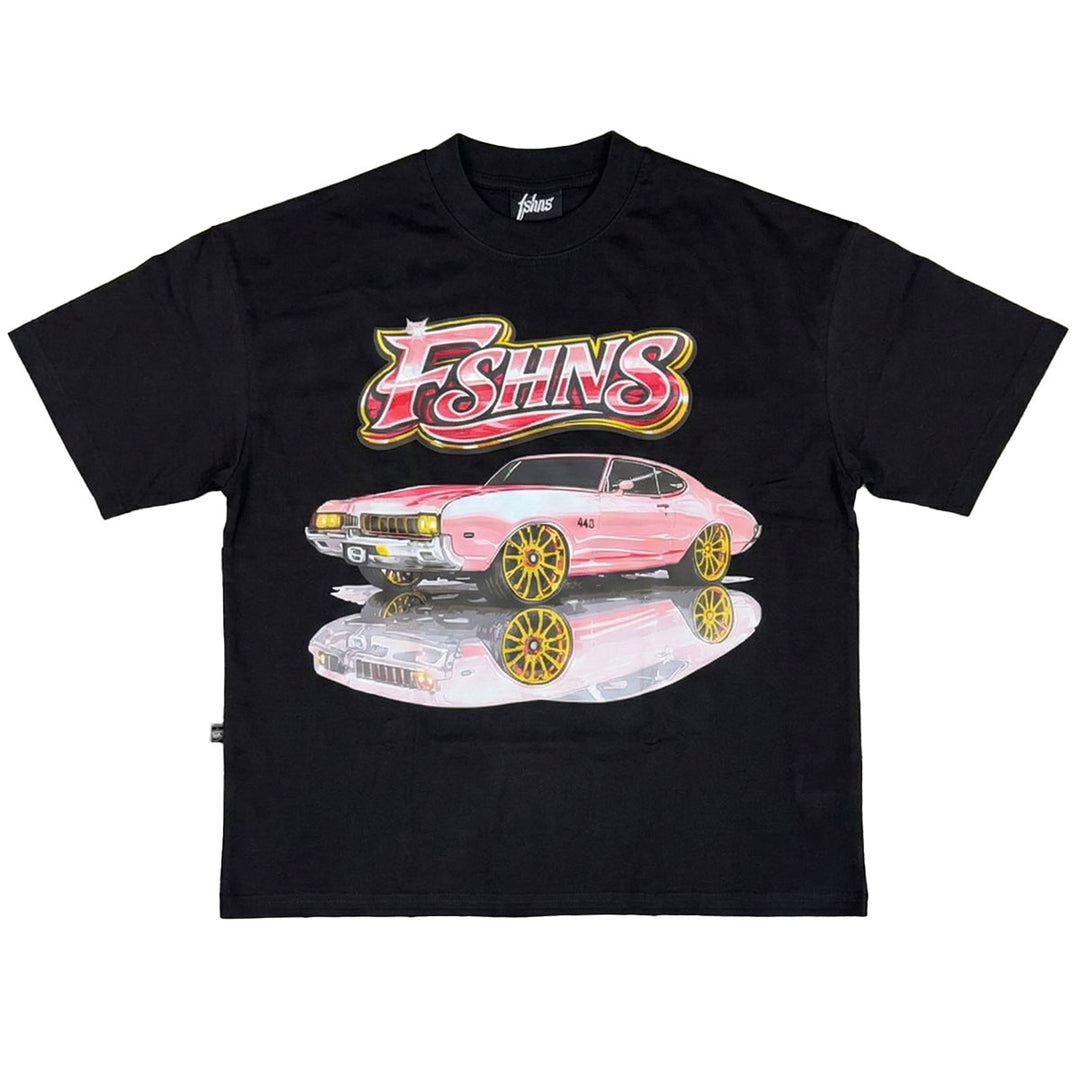 Pink Car Oversize Tee (Black)