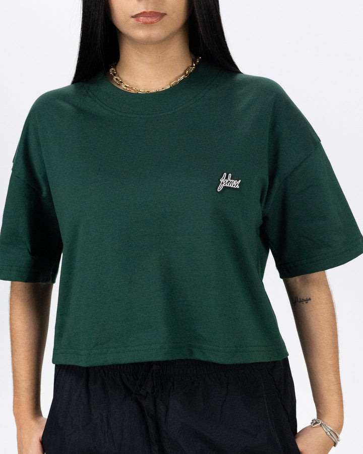 Boxy Basic Logo Crop Tee (Green)