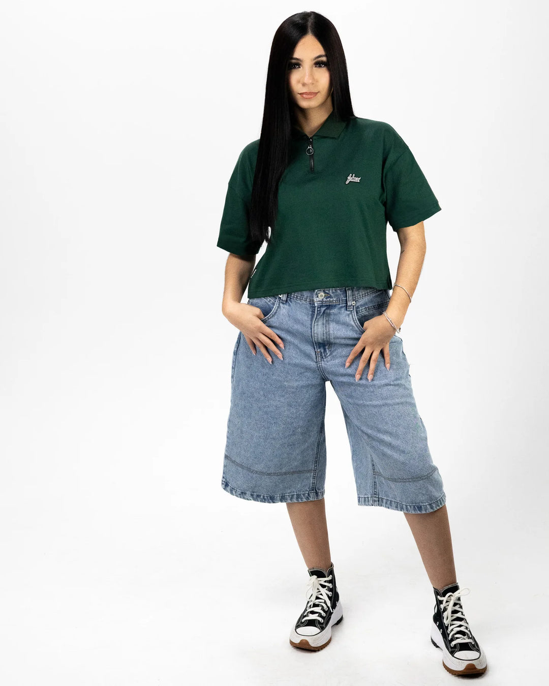 Boxy Basic Logo Crop Tee (Green)