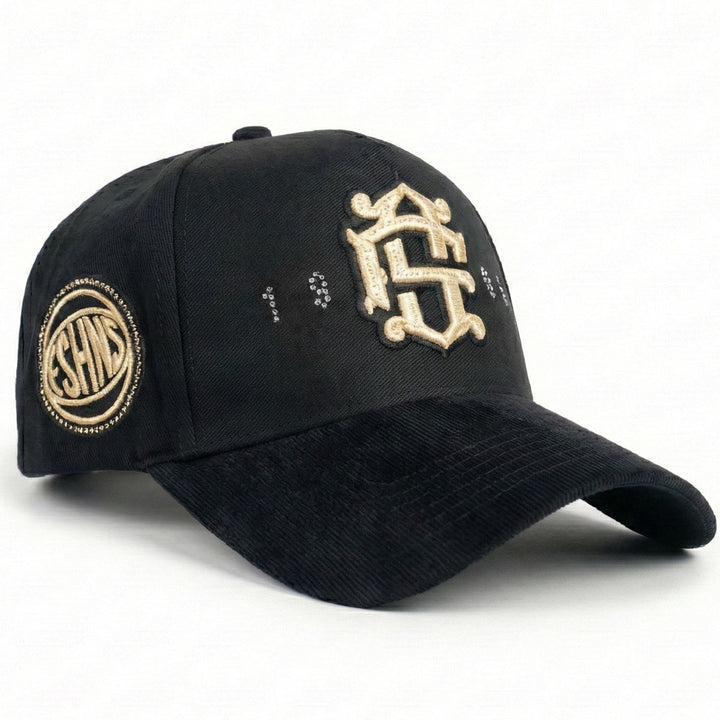 Zorath Rhinestone Hat (Black / Gold)